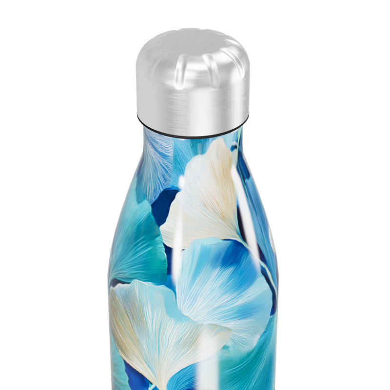 Garrafa Inox - Floral Azul