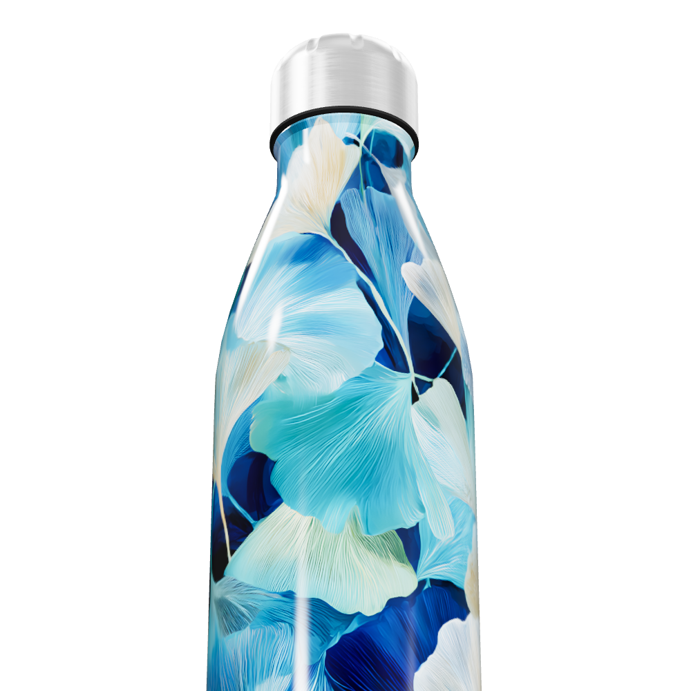 Garrafa Inox - Floral Azul