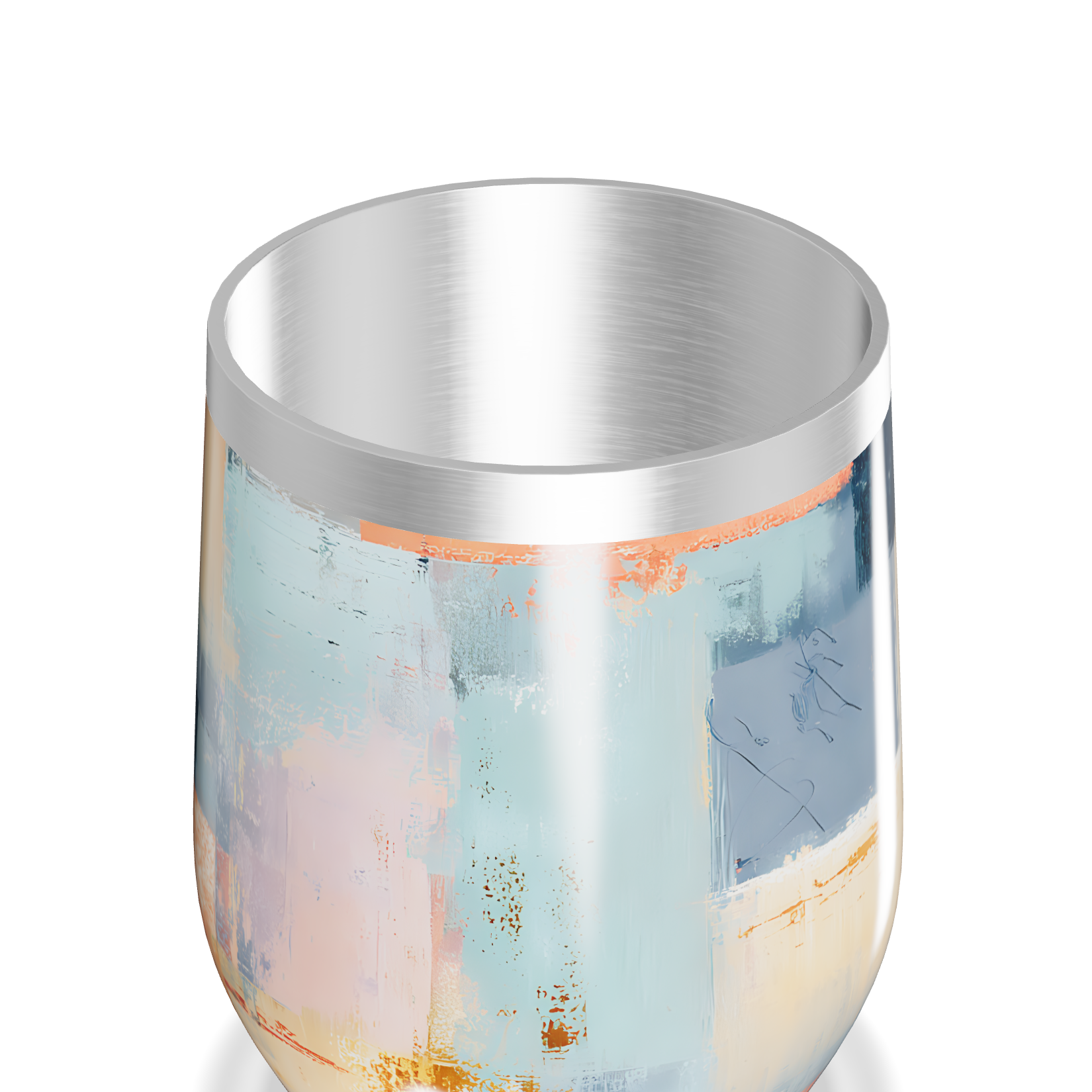 Copo Térmico Slim - Abstrato Multicolorido Aço