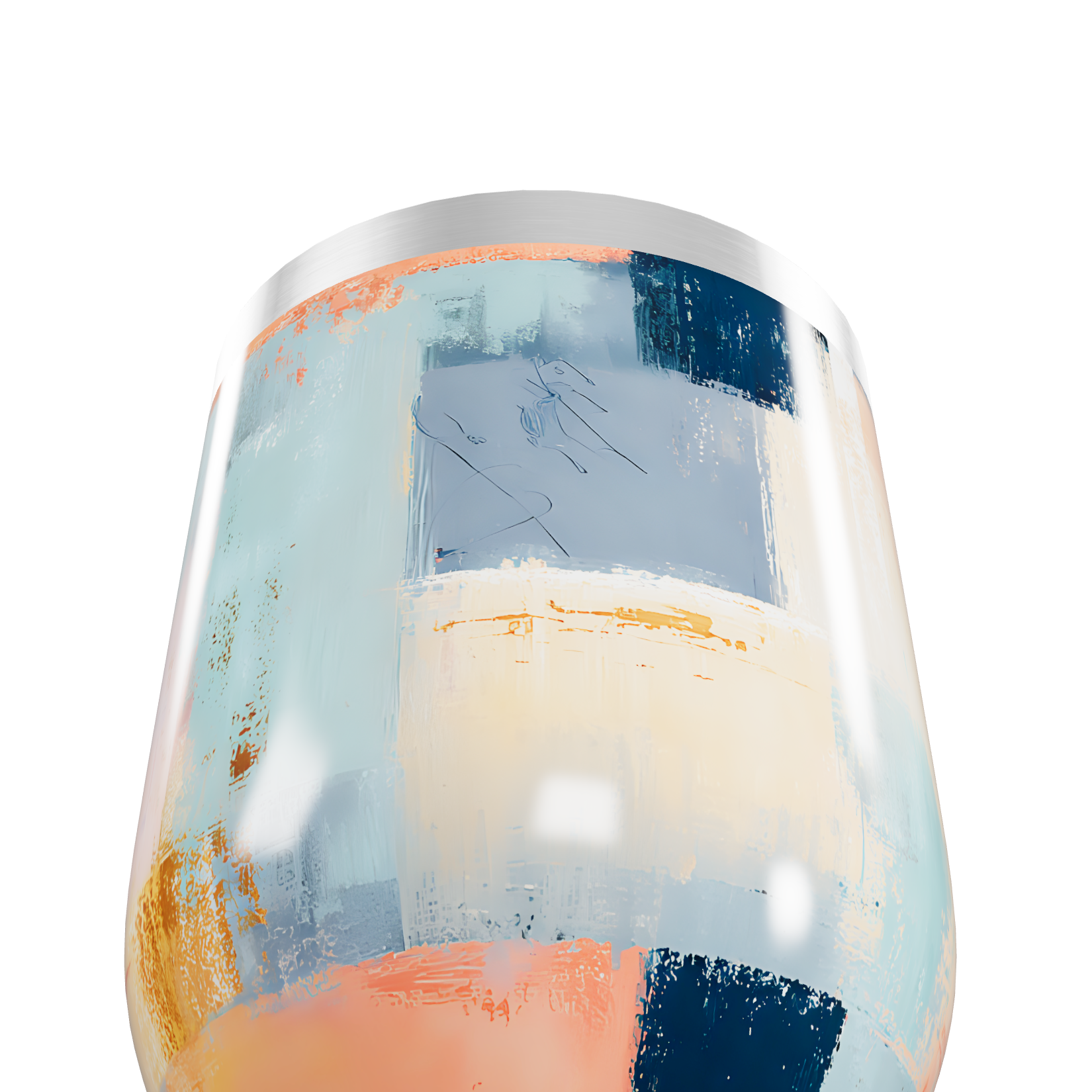 Copo Térmico Slim - Abstrato Multicolorido Aço