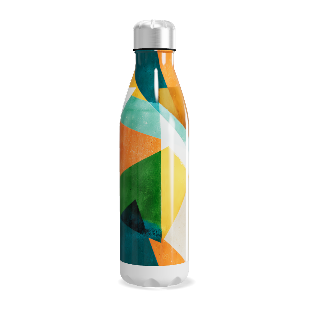 Garrafa Inox Colorida com Estampa Abstrata