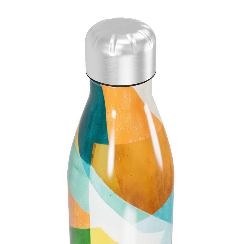 Garrafa Inox Colorida com Estampa Abstrata
