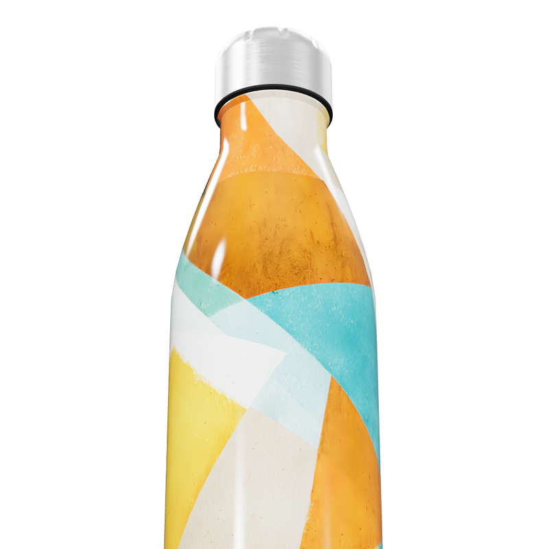 Garrafa Inox Colorida com Estampa Abstrata