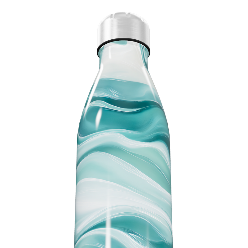 Garrafa Inox - Estampa Ondas Azul