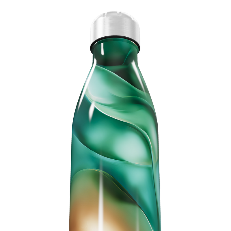 Garrafa Inox - Verde e Bronze Marmorizada