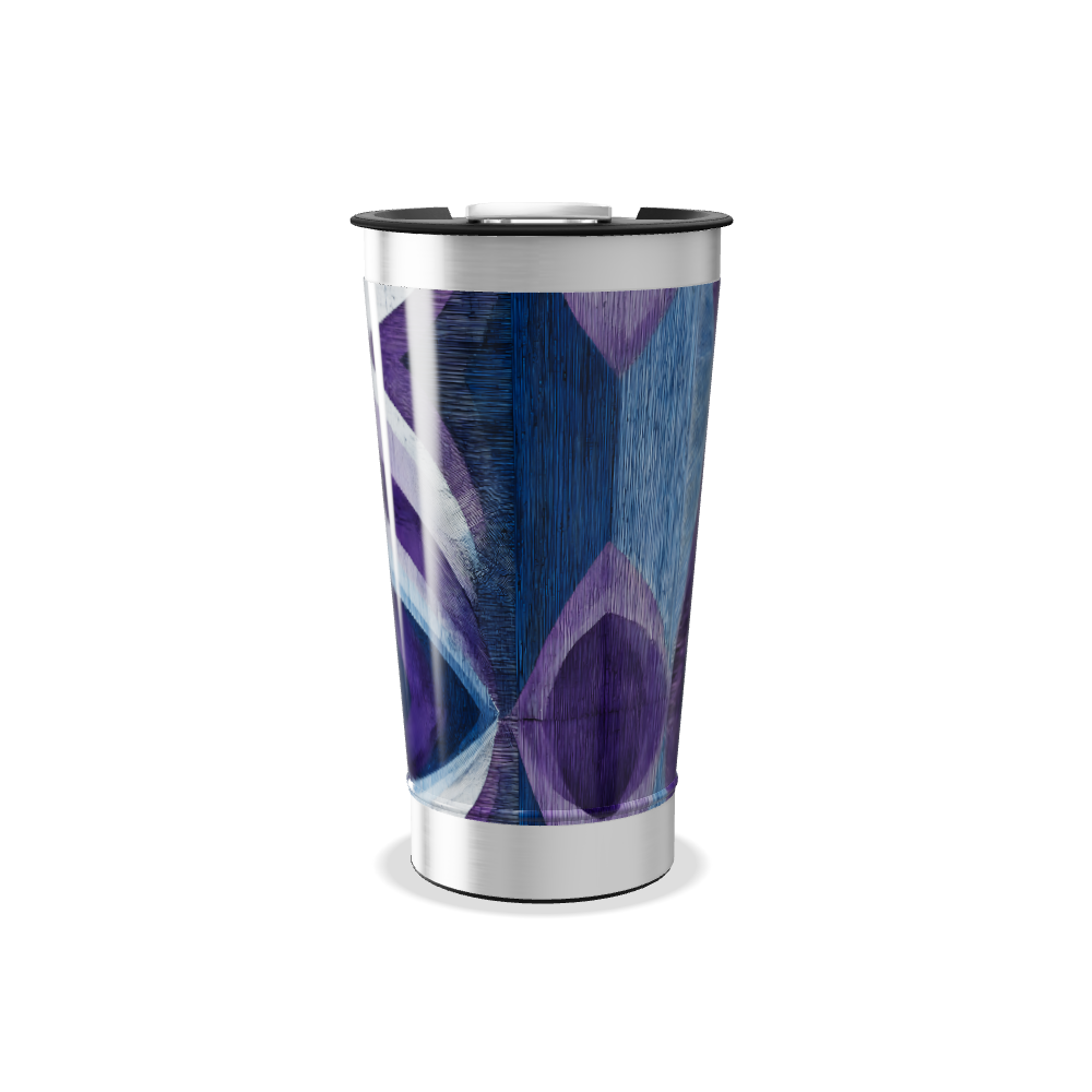 Copo Térmico - Azul com Estampa Geométrica