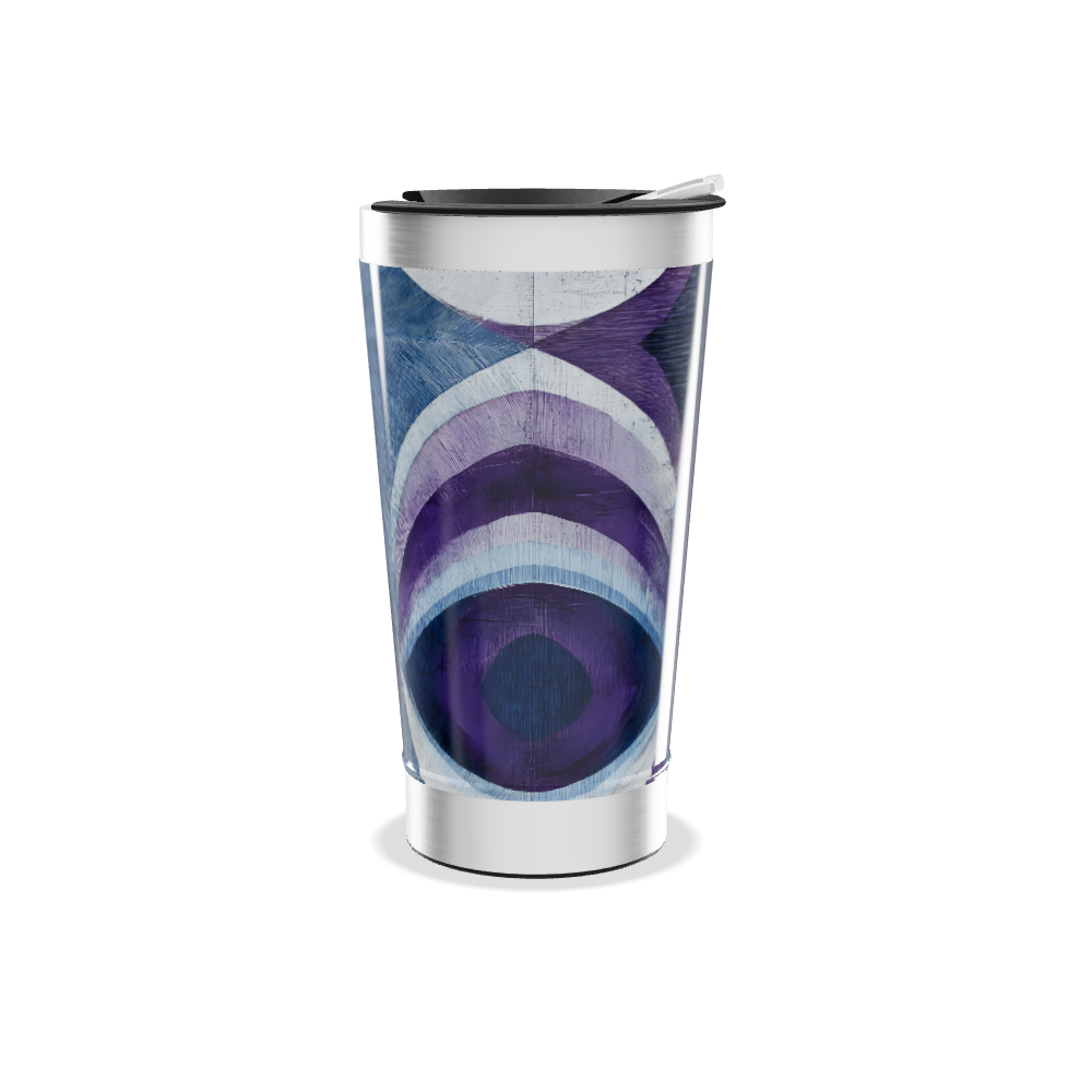 Copo Térmico - Azul com Estampa Geométrica