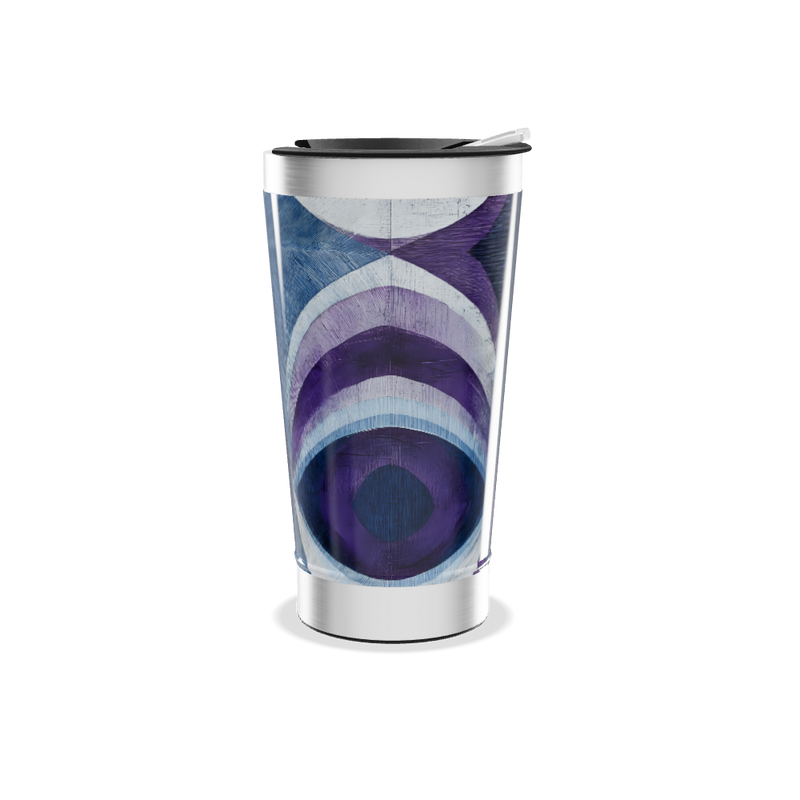 Copo Térmico - Azul com Estampa Geométrica