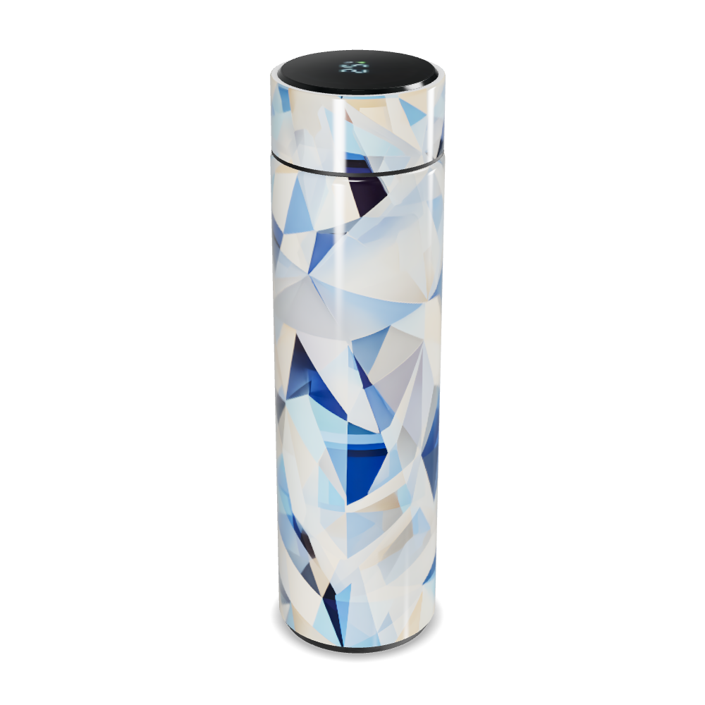 Garrafa Térmica Touch - Estampa Geométrica Azul