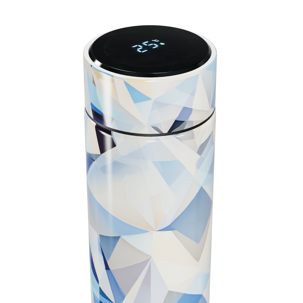 Garrafa Térmica Touch - Estampa Geométrica Azul