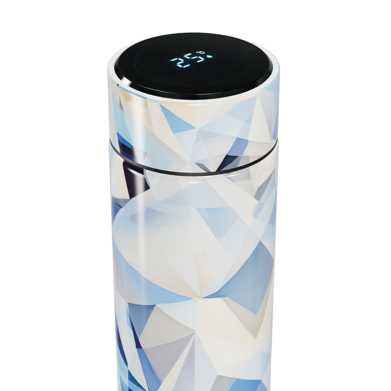 Garrafa Térmica Touch - Estampa Geométrica Azul