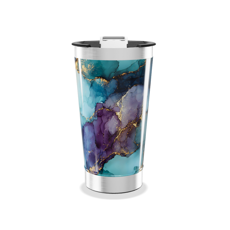 Copo Térmico - Mármore Colorido Aço Inox