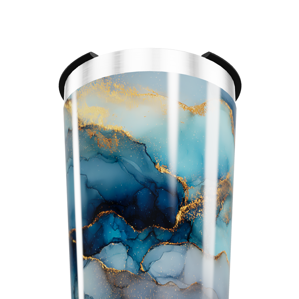 Copo Térmico - Azul Mármore Aço Inox