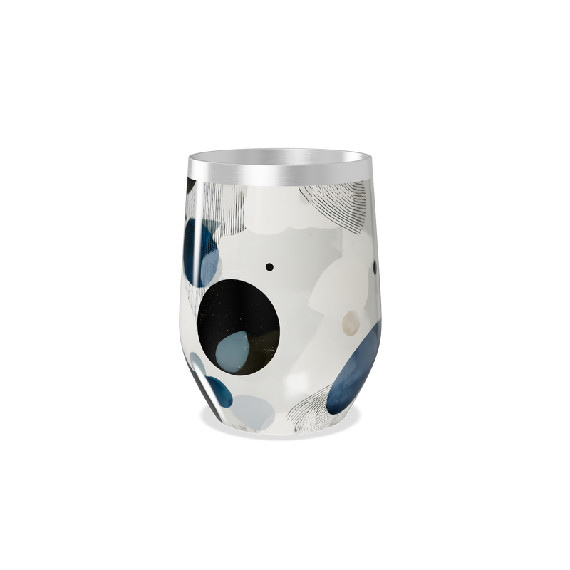 Copo Térmico Slim - Estampado com Bolas Azul e Preto