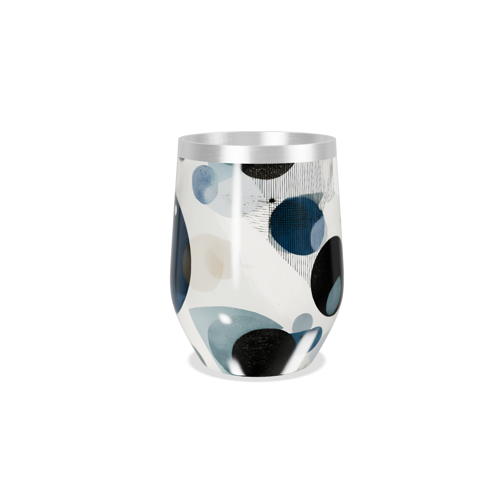 Copo Térmico Slim - Estampado com Bolas Azul e Preto