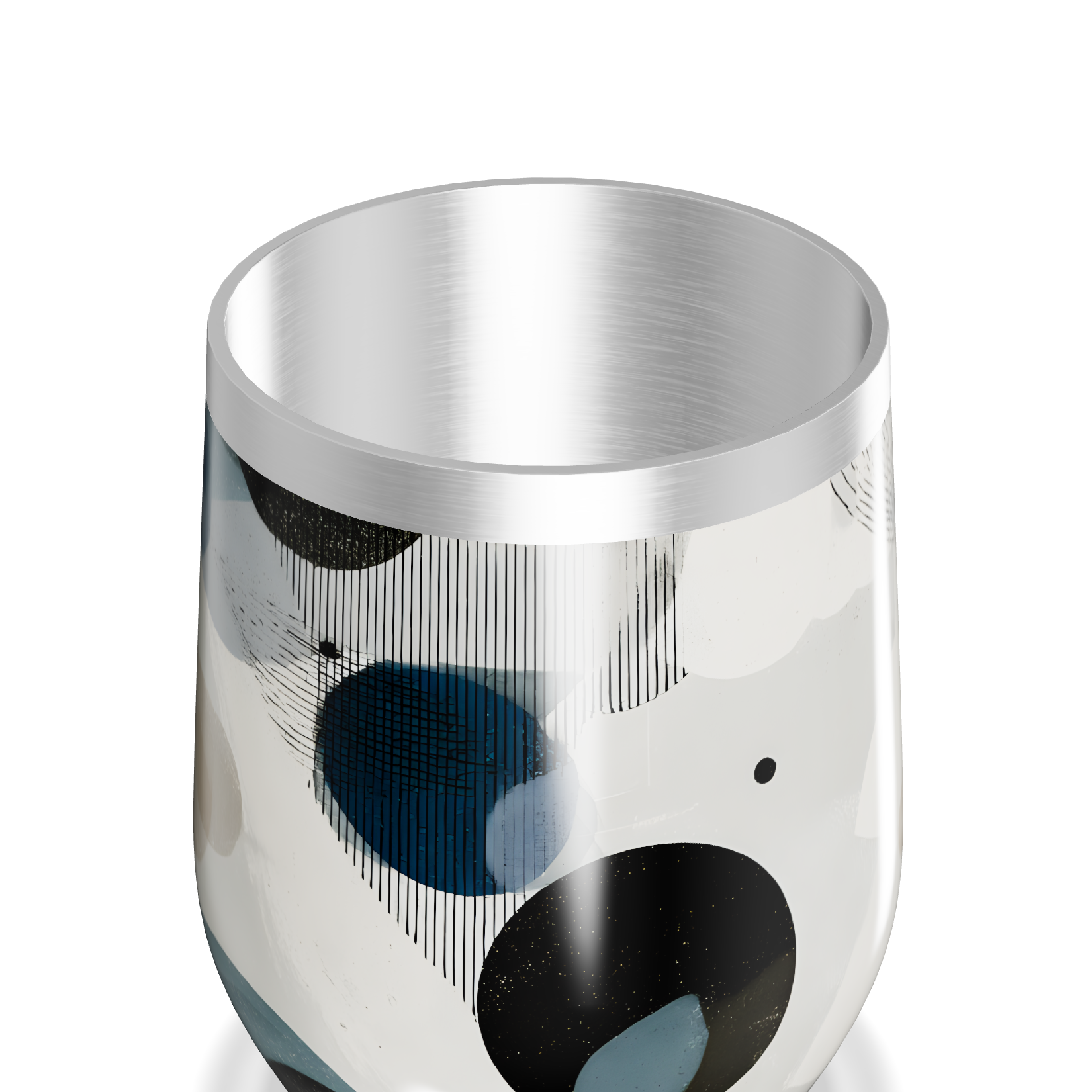 Copo Térmico Slim - Estampado com Bolas Azul e Preto