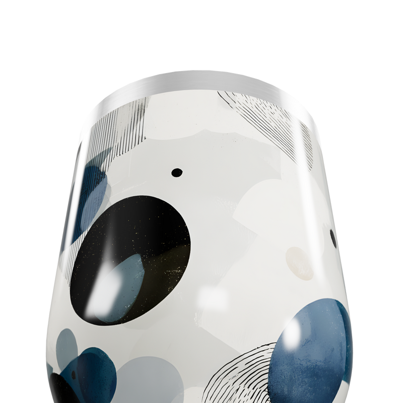 Copo Térmico Slim - Estampado com Bolas Azul e Preto