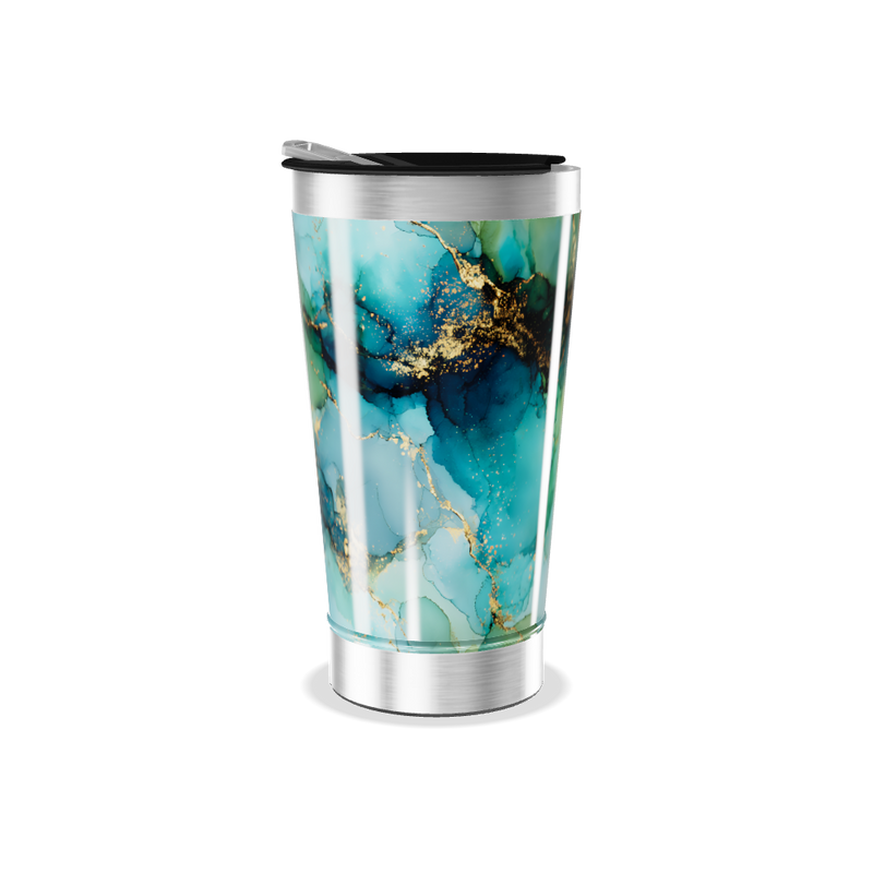 Copo Térmico - Mármore Verde Azul