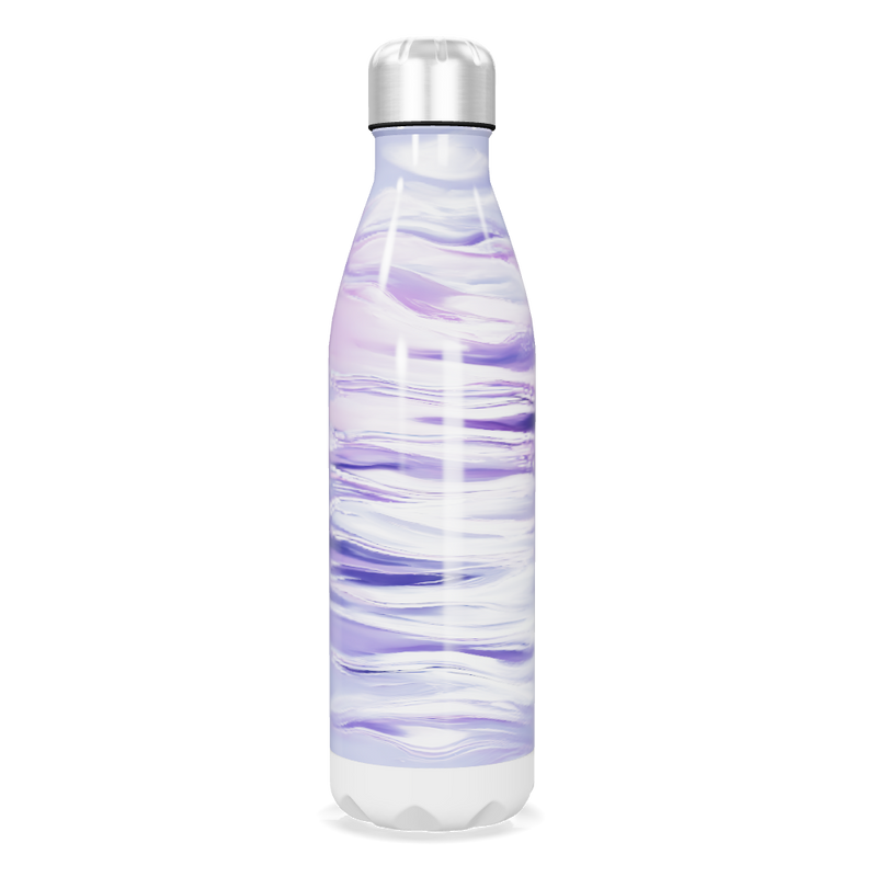 Garrafa Inox - Roxa com Estampa Marmorizada
