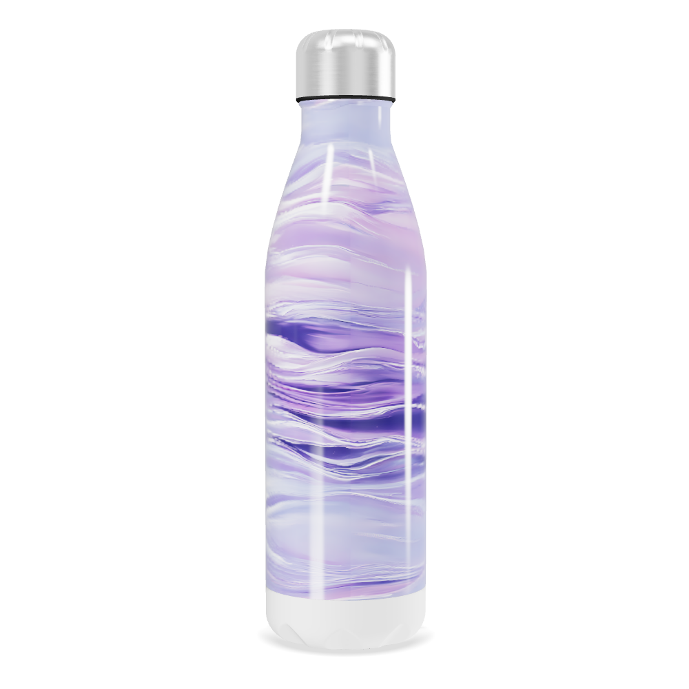 Garrafa Inox - Roxa com Estampa Marmorizada