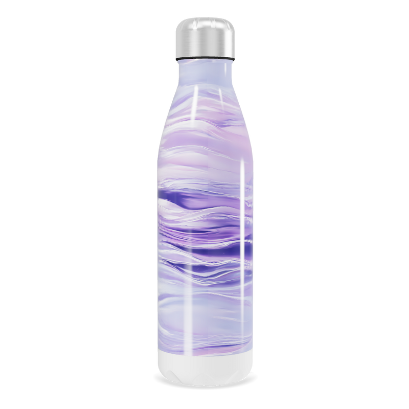 Garrafa Inox - Roxa com Estampa Marmorizada