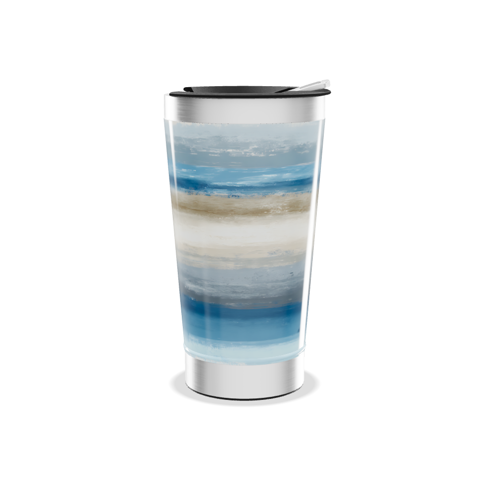 Copo Térmico - Azul com Faixas Marmorizadas