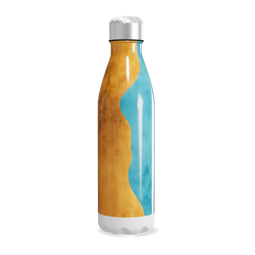 Garrafa Inox - Azul com Estampa Artística