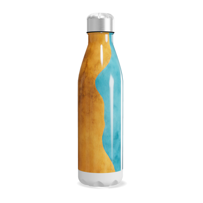 Garrafa Inox - Azul com Estampa Artística