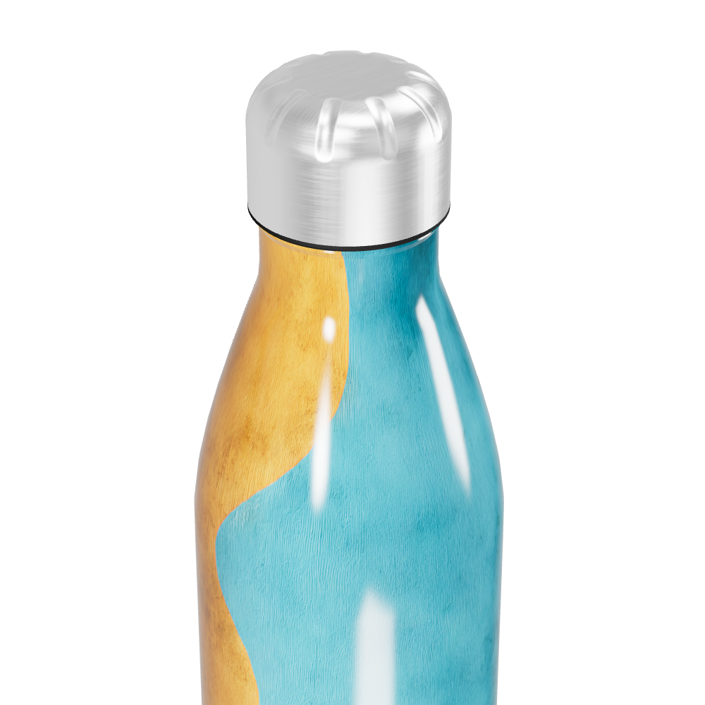 Garrafa Inox - Azul com Estampa Artística