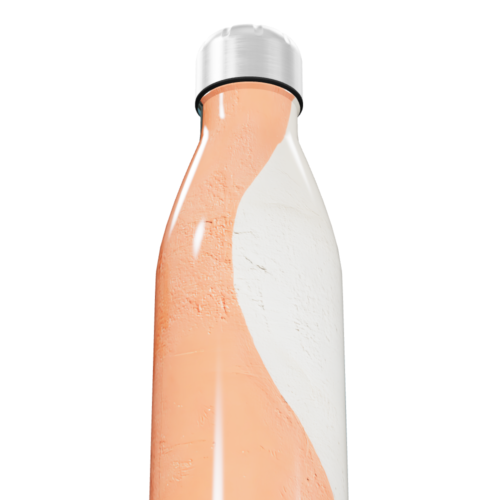 Garrafa Inox - Laranja e Branca Estriada