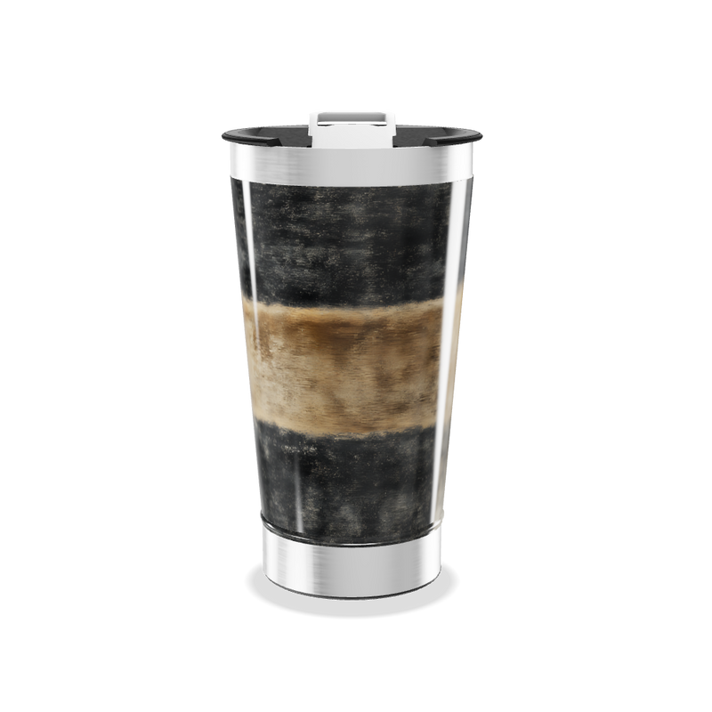 Copo Térmico - Preto com Faixa Marrom