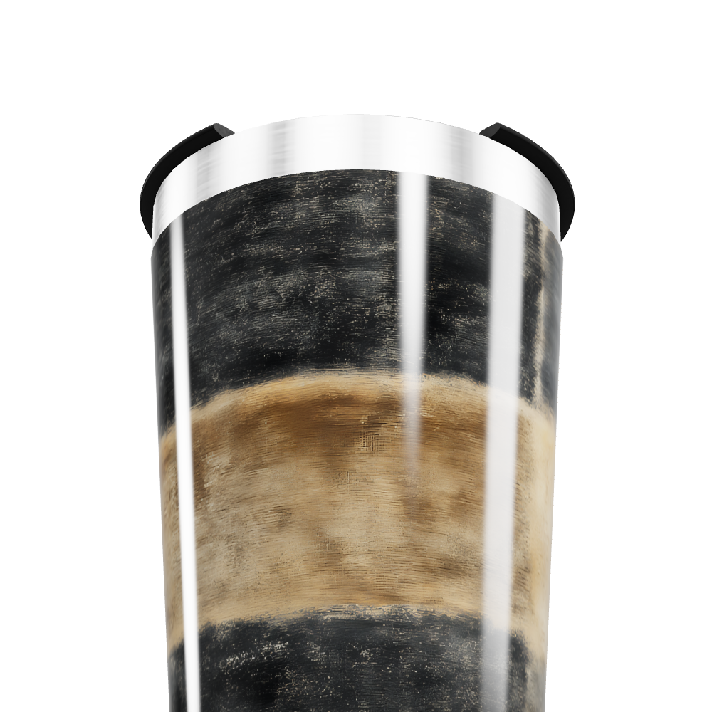 Copo Térmico - Preto com Faixa Marrom