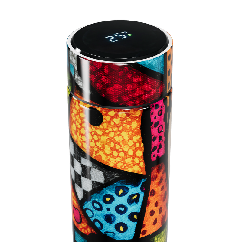 Garrafa Térmica Touch - Estampa Colorida Artística