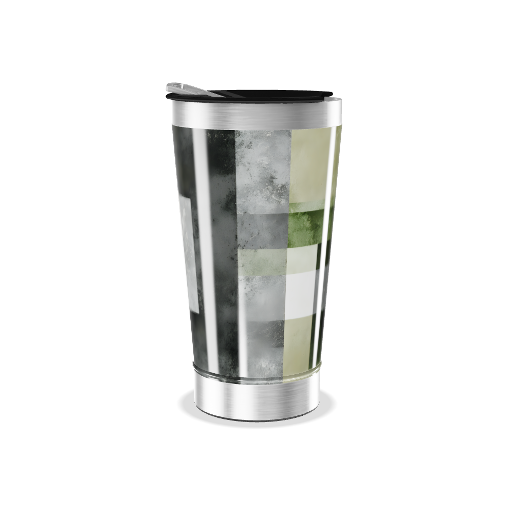 Copo Térmico - Estampa Geométrica Verde