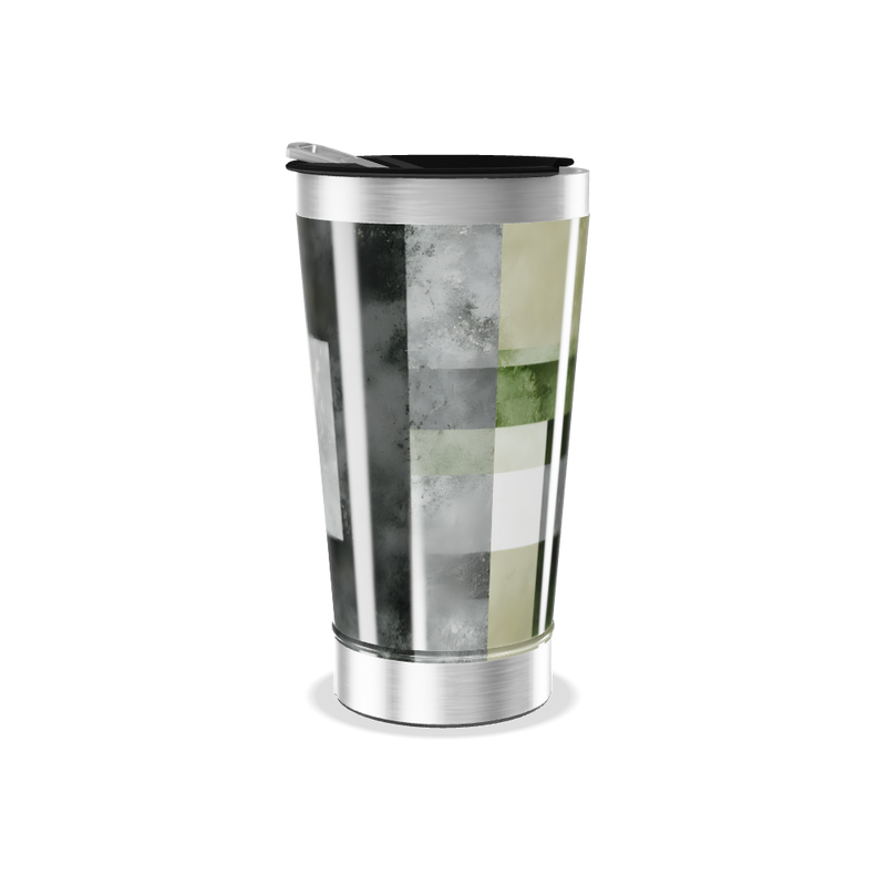 Copo Térmico - Estampa Geométrica Verde