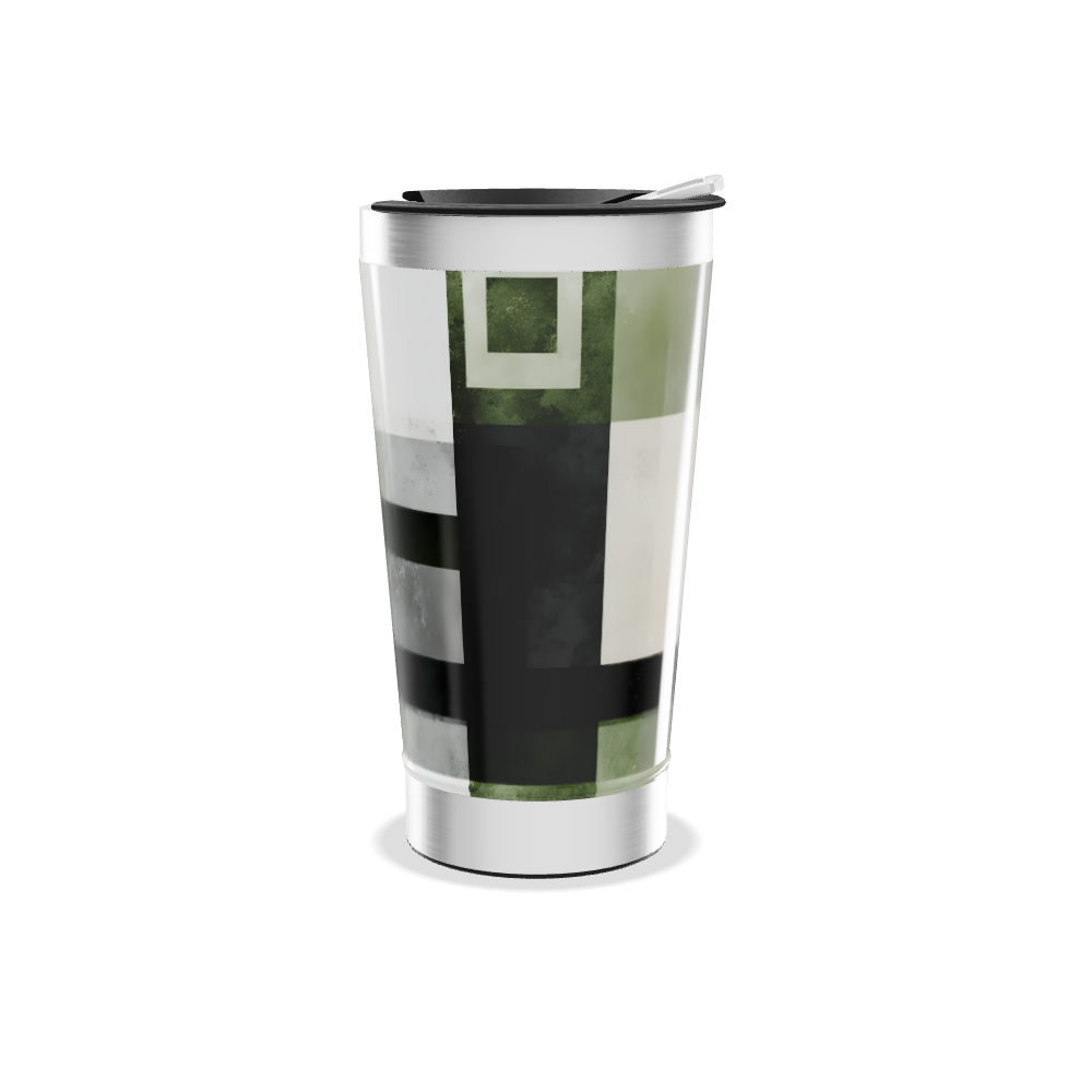 Copo Térmico - Estampa Geométrica Verde