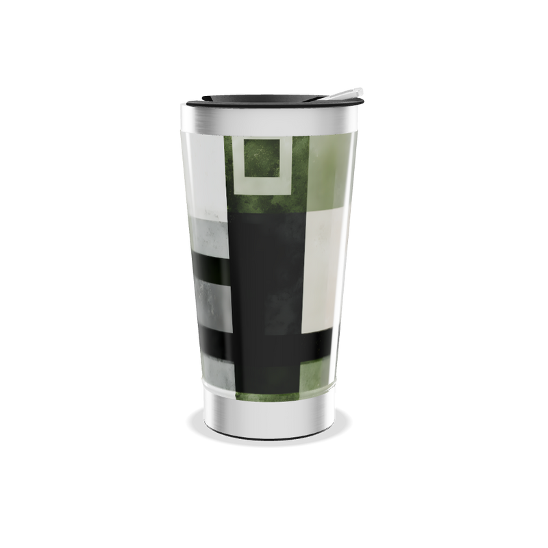 Copo Térmico - Estampa Geométrica Verde