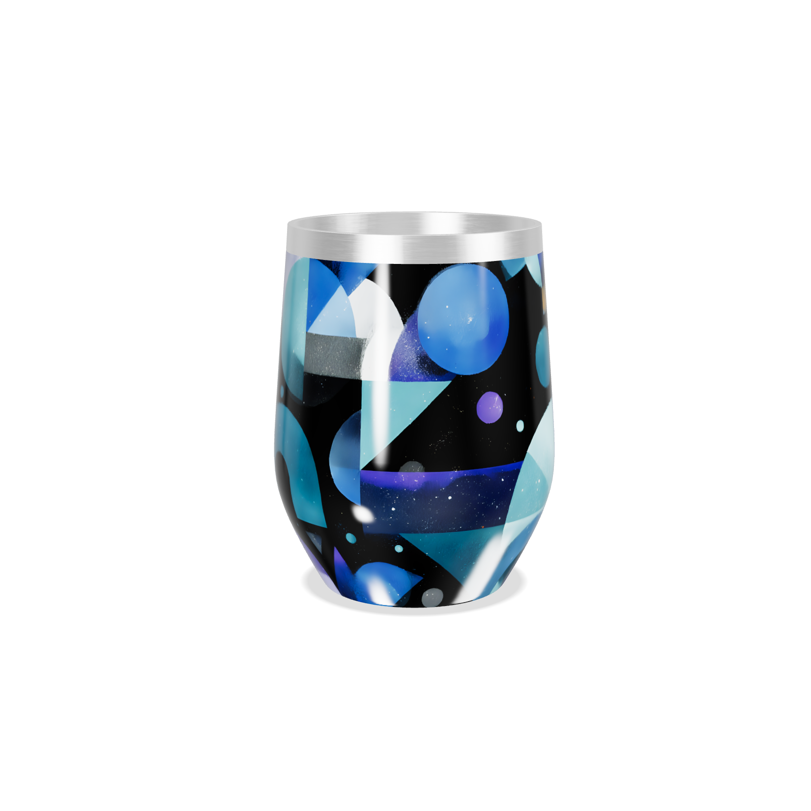 Copo Térmico Slim - Design Geométrico Azul