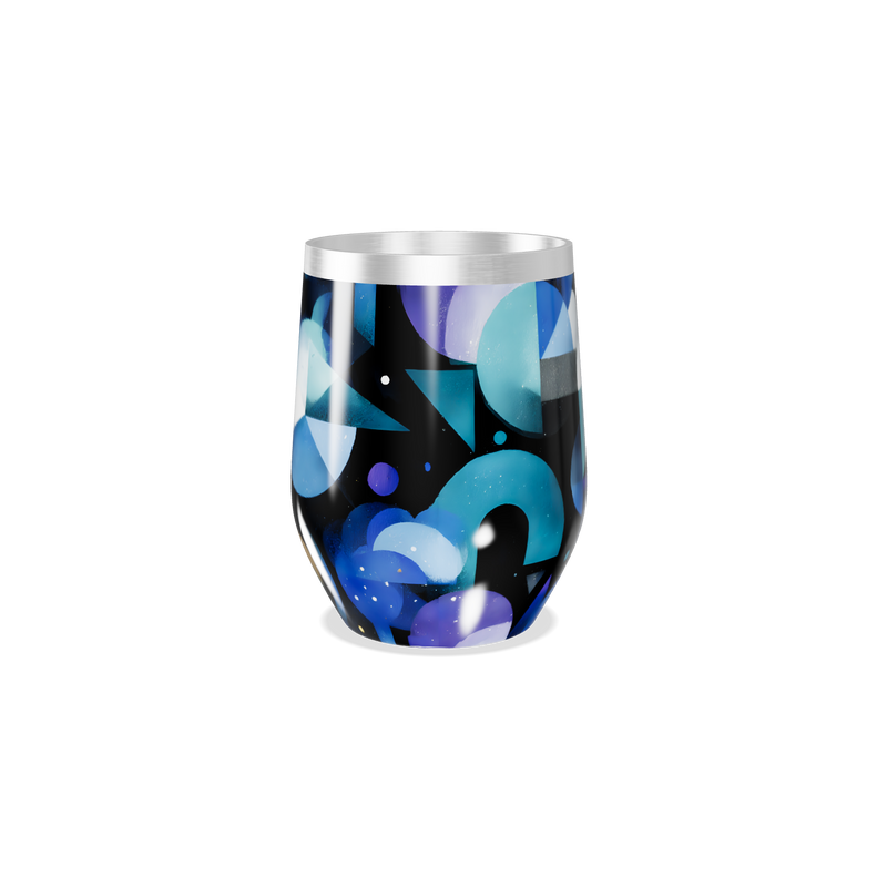 Copo Térmico Slim - Design Geométrico Azul