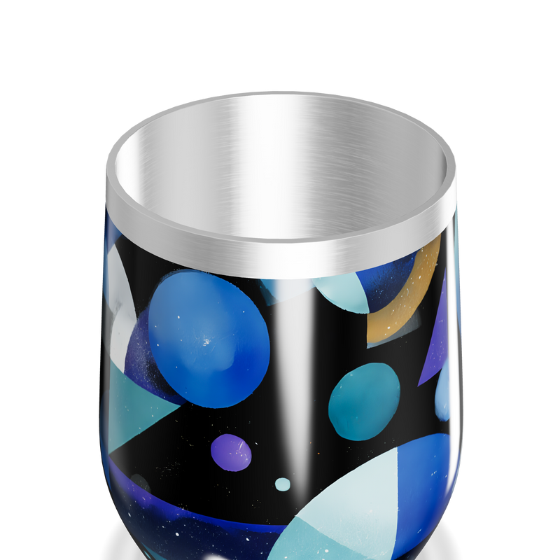 Copo Térmico Slim - Design Geométrico Azul