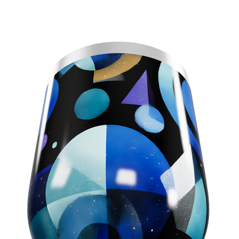 Copo Térmico Slim - Design Geométrico Azul