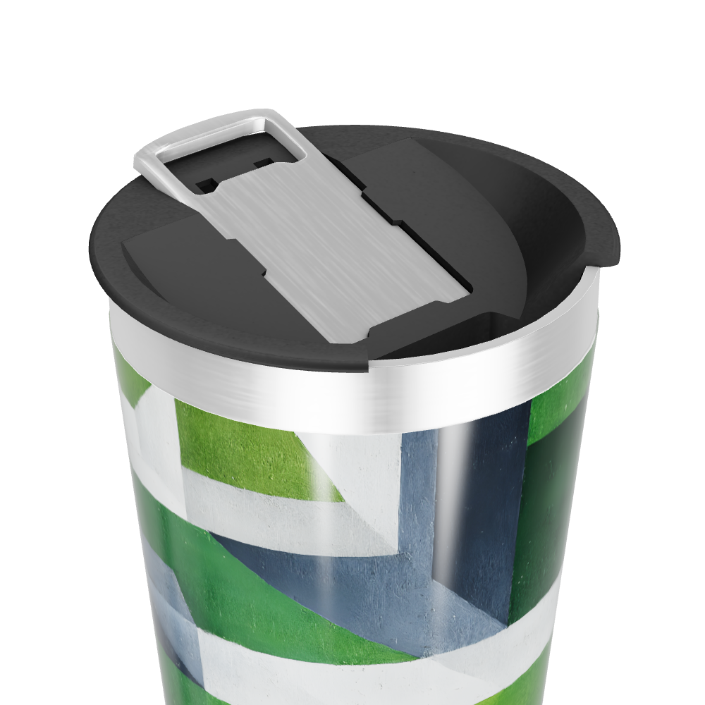 Copo Térmico - Verde com Listras Geométricas