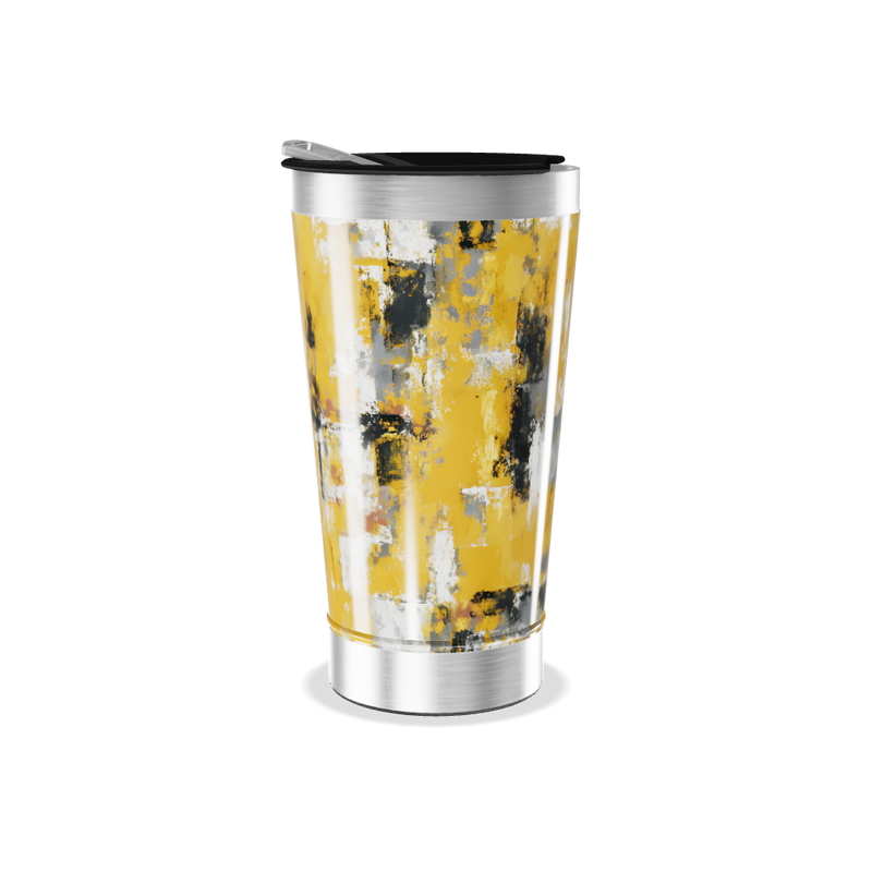 Copo Térmico - Estampa Amarela Abstrata