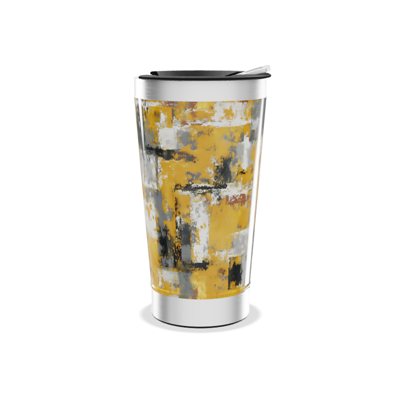 Copo Térmico - Estampa Amarela Abstrata