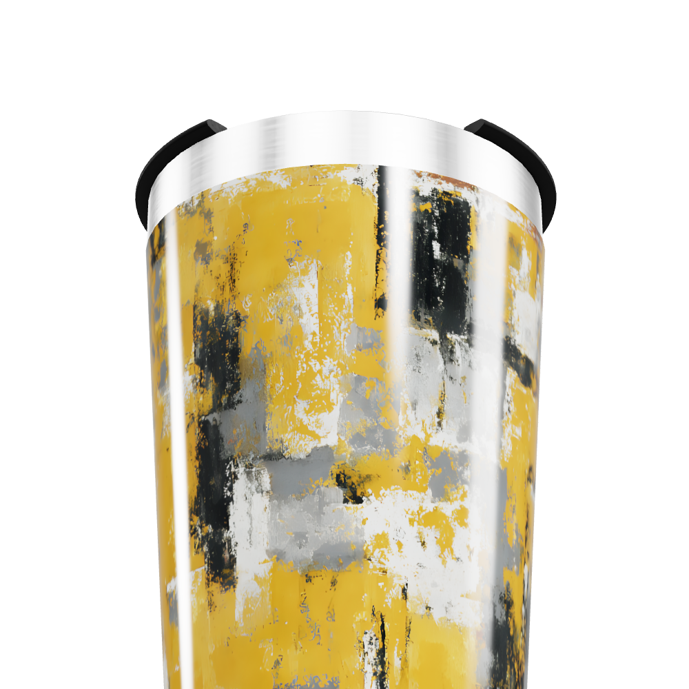Copo Térmico - Estampa Amarela Abstrata