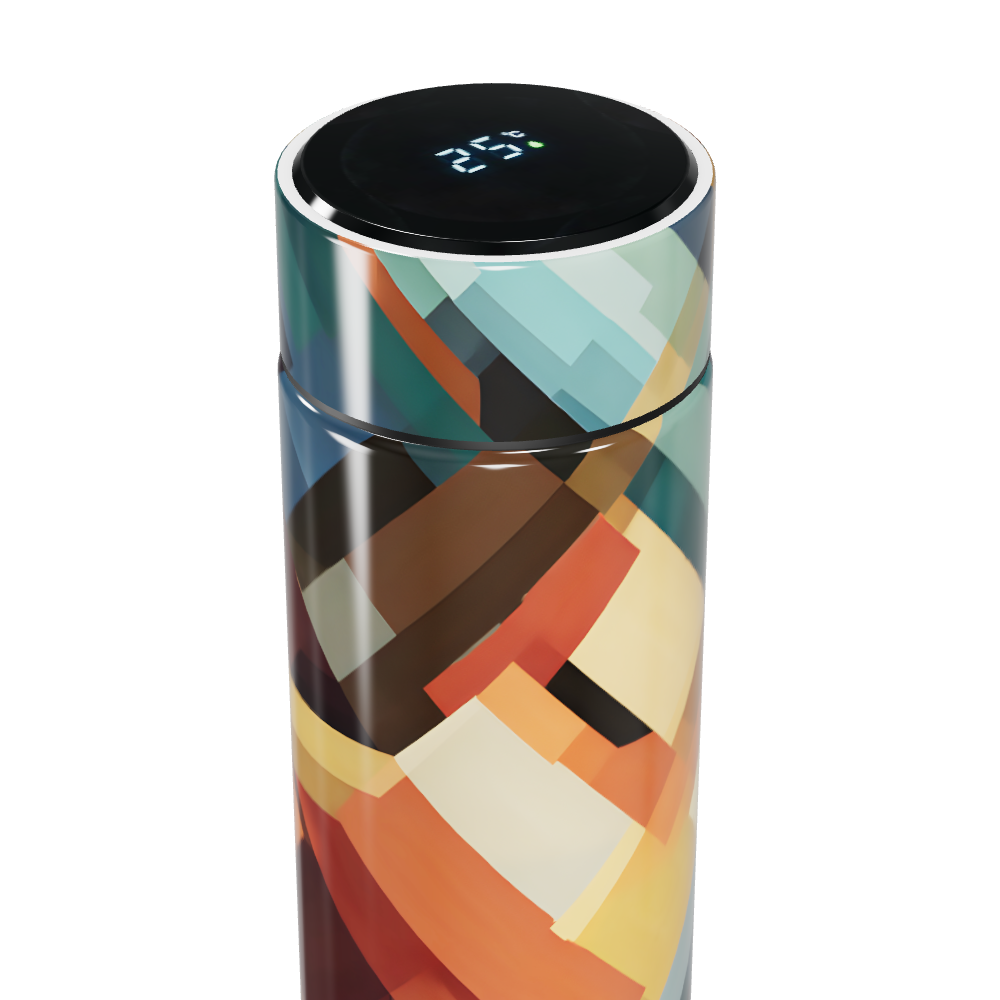 Garrafa Térmica Touch - Estampa Geométrica Colorida