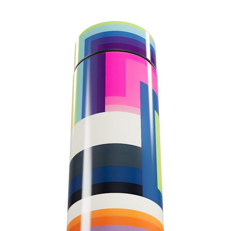 Garrafa Térmica Touch - Colorida com Estampa Geométrica