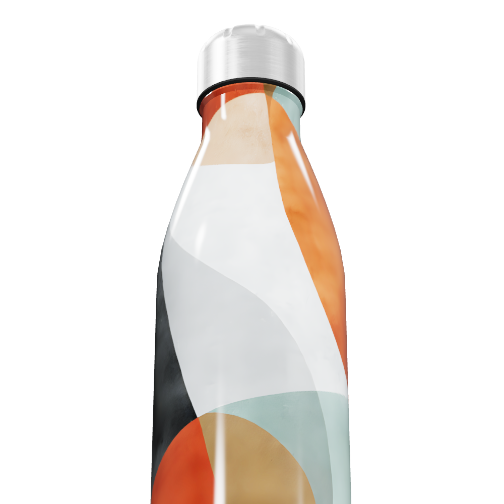 Garrafa Inox - Design Colorido Abstrato