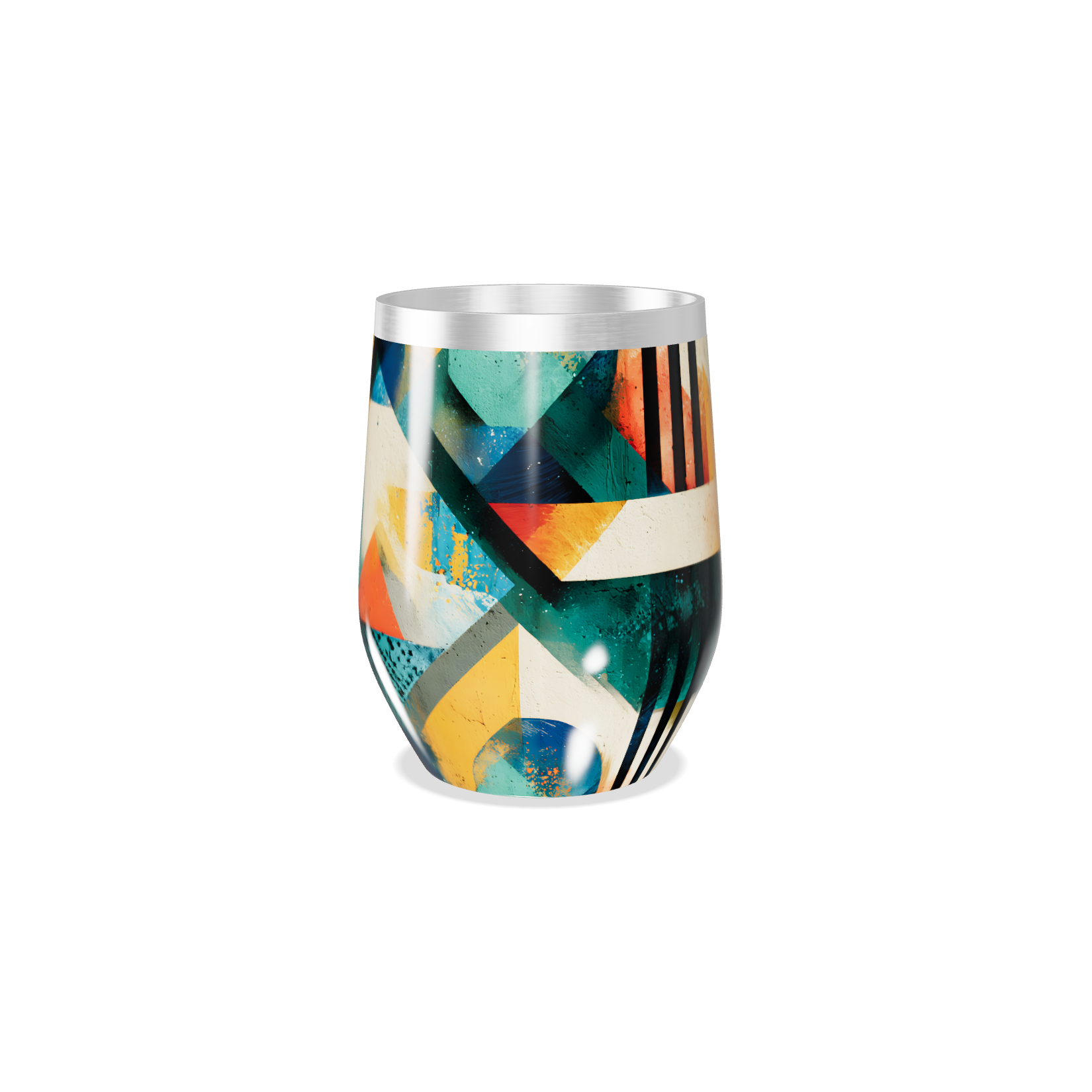 Copo Térmico Slim - Estampa Geométrica Colorida