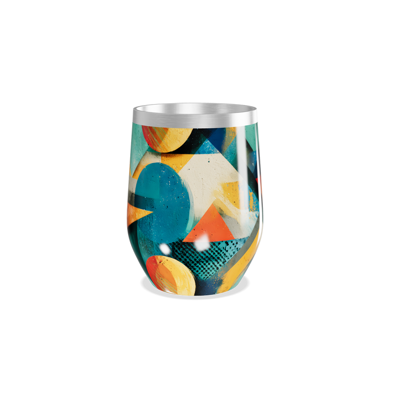 Copo Térmico Slim - Estampa Geométrica Colorida